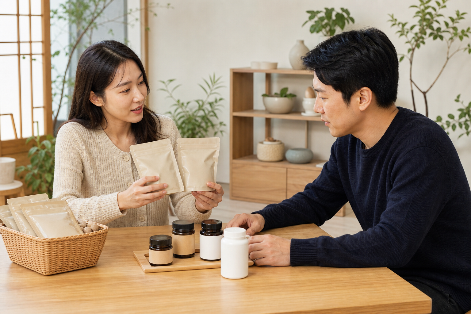 수술 일정과 한약 복용 정보를 함께 살피는 교육용 상담 연출